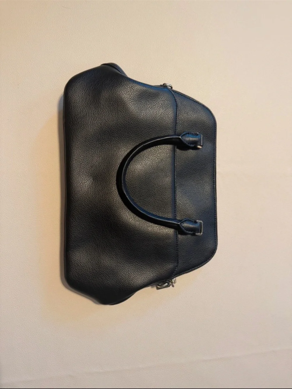 DKNY Black Pebbled Leather Satchel with Gold hardware - Picture 8 of 12